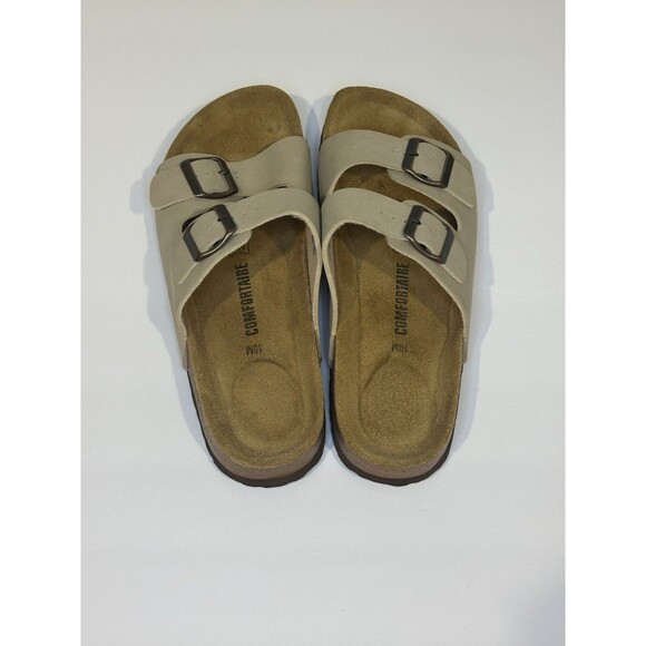 Comfortaire Shoes - Women's Comfortaire Beige Genuine Leather Insole Sandals Size 10 Boho Trendy